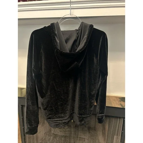 Women’s Black Velvet Chaser Zipper Hooded Jacket Sz Medium New With Tags - Picture 4 of 6